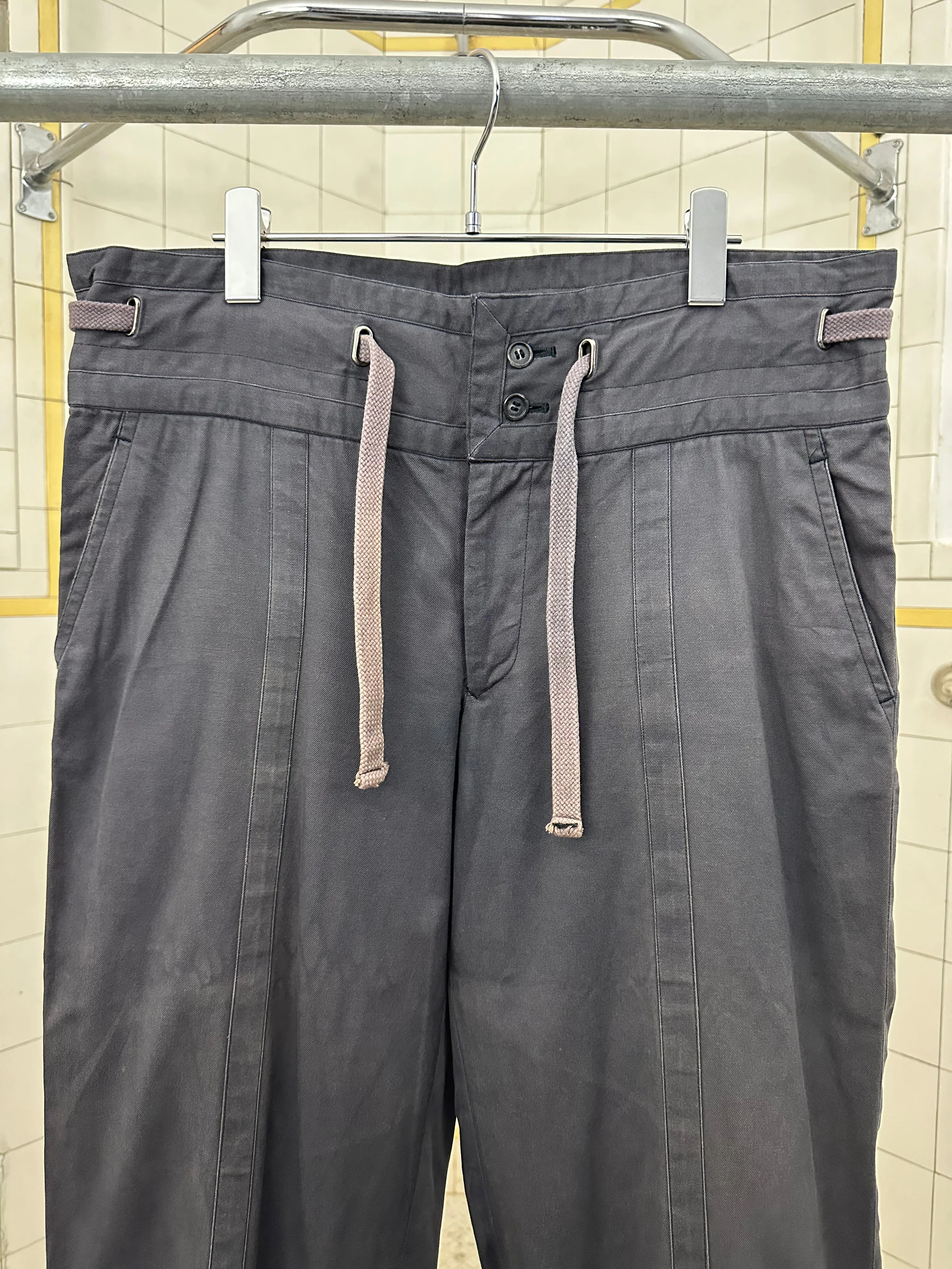 1970s Issey Miyake Faded Casual Trousers with Drawstring Waist Detail - Size