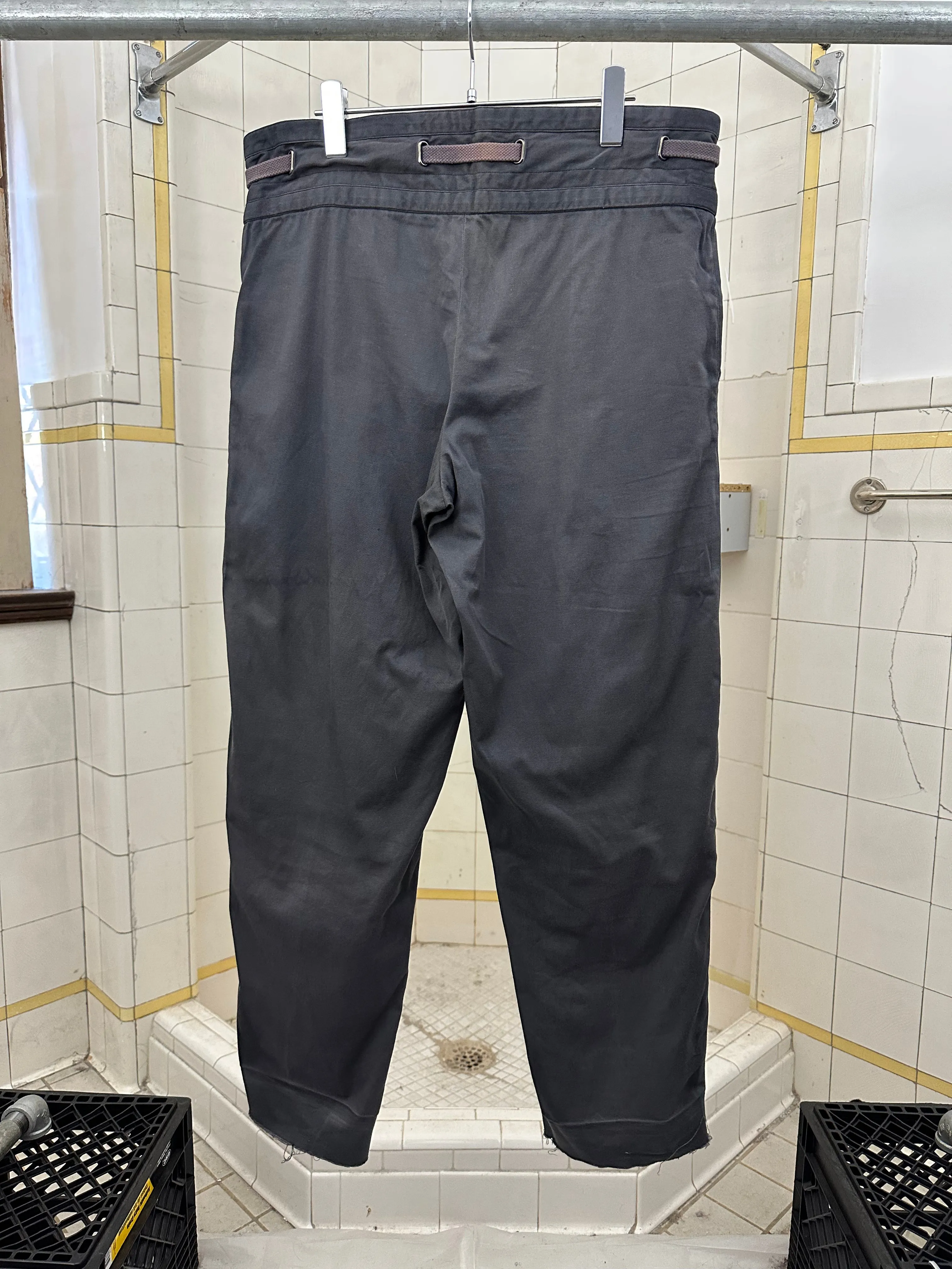 1970s Issey Miyake Faded Casual Trousers with Drawstring Waist Detail - Size