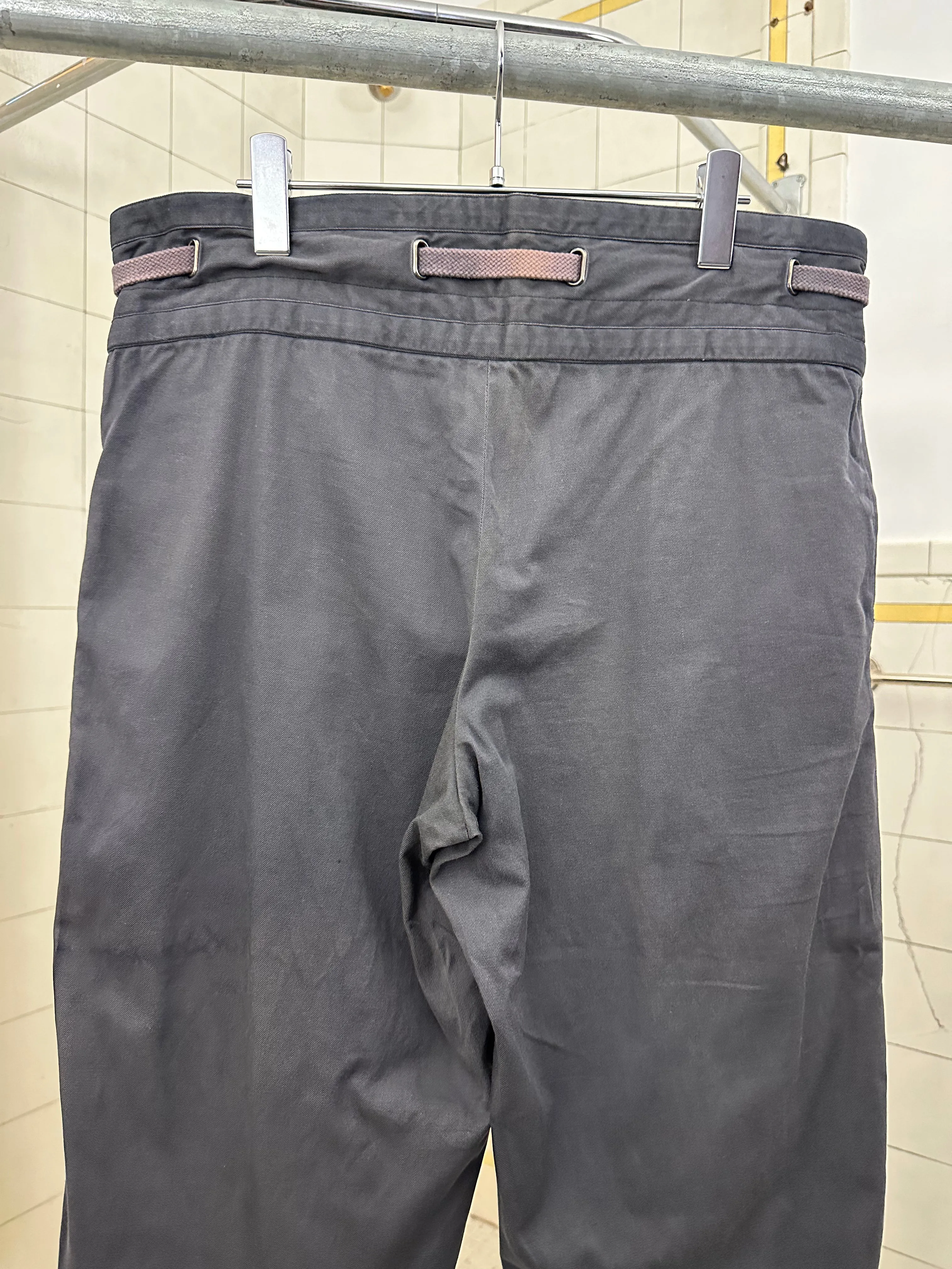 1970s Issey Miyake Faded Casual Trousers with Drawstring Waist Detail - Size