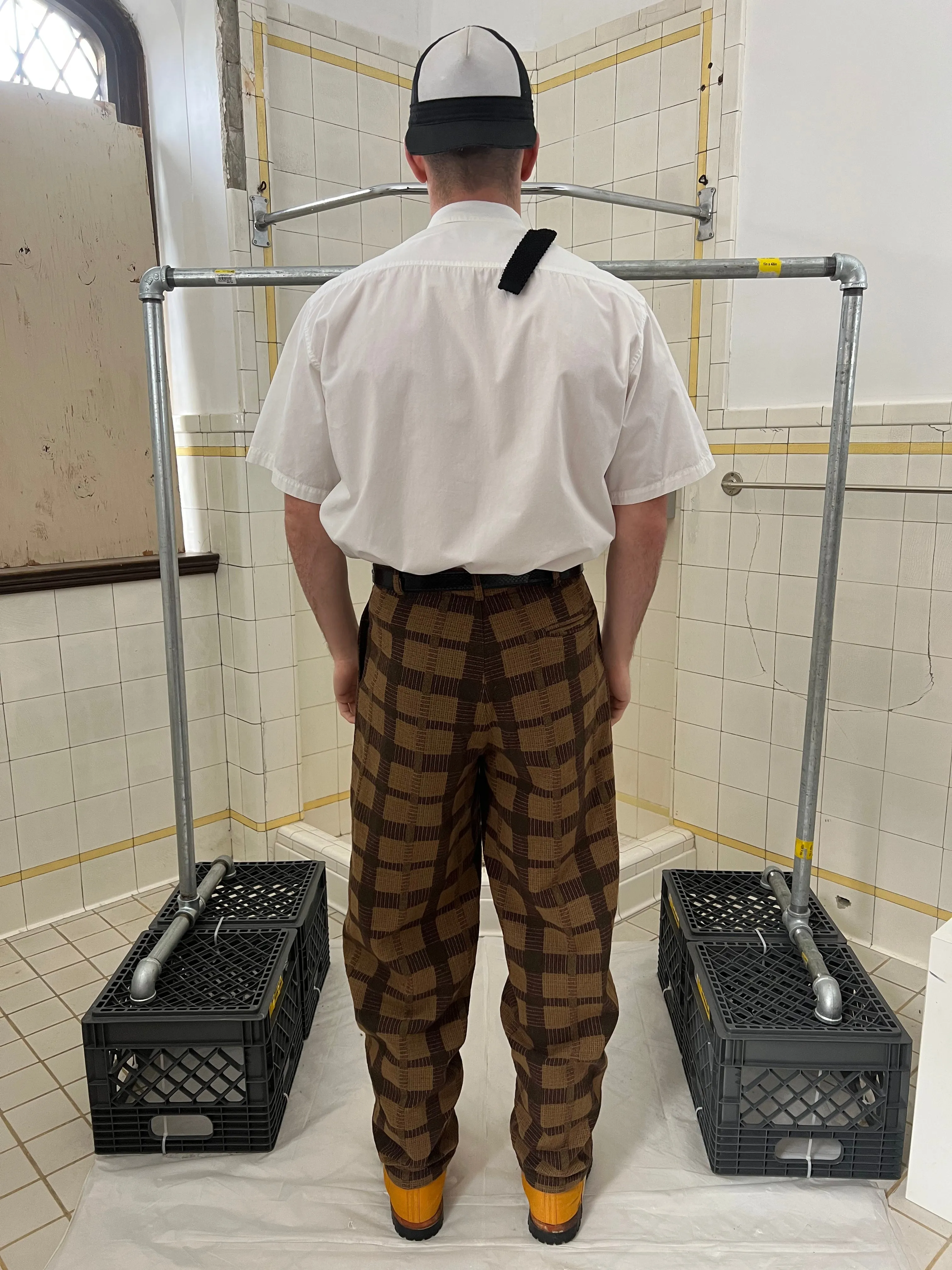 1980s Armani Earth Toned Plaid Trousers - Size M
