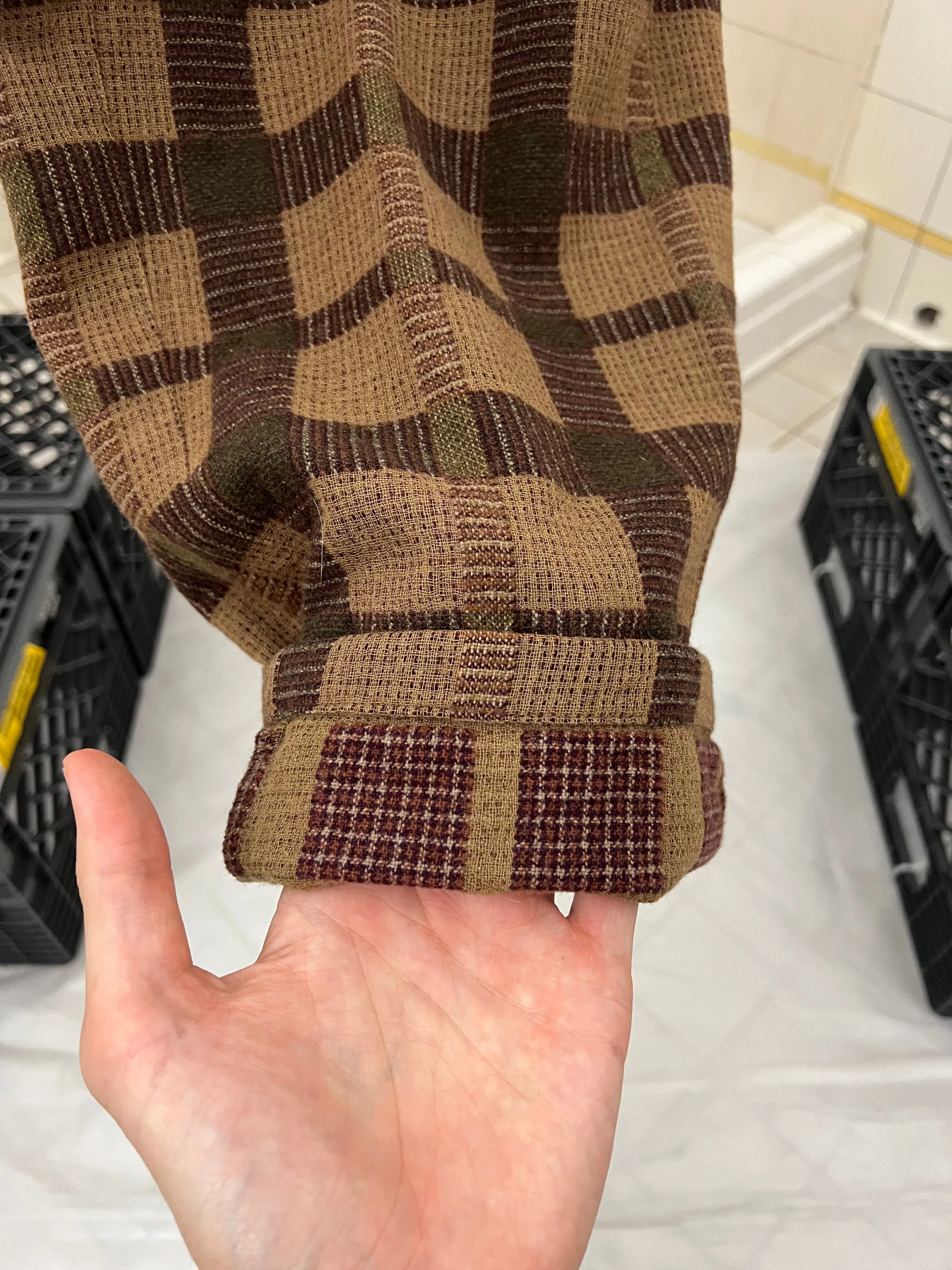 1980s Armani Earth Toned Plaid Trousers - Size M