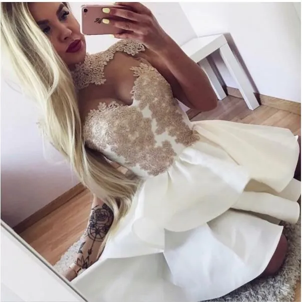 A-Line Crew Neck Cap Sleeves Appliques Junior Cheap Popular Homecoming Dresses, BD0242