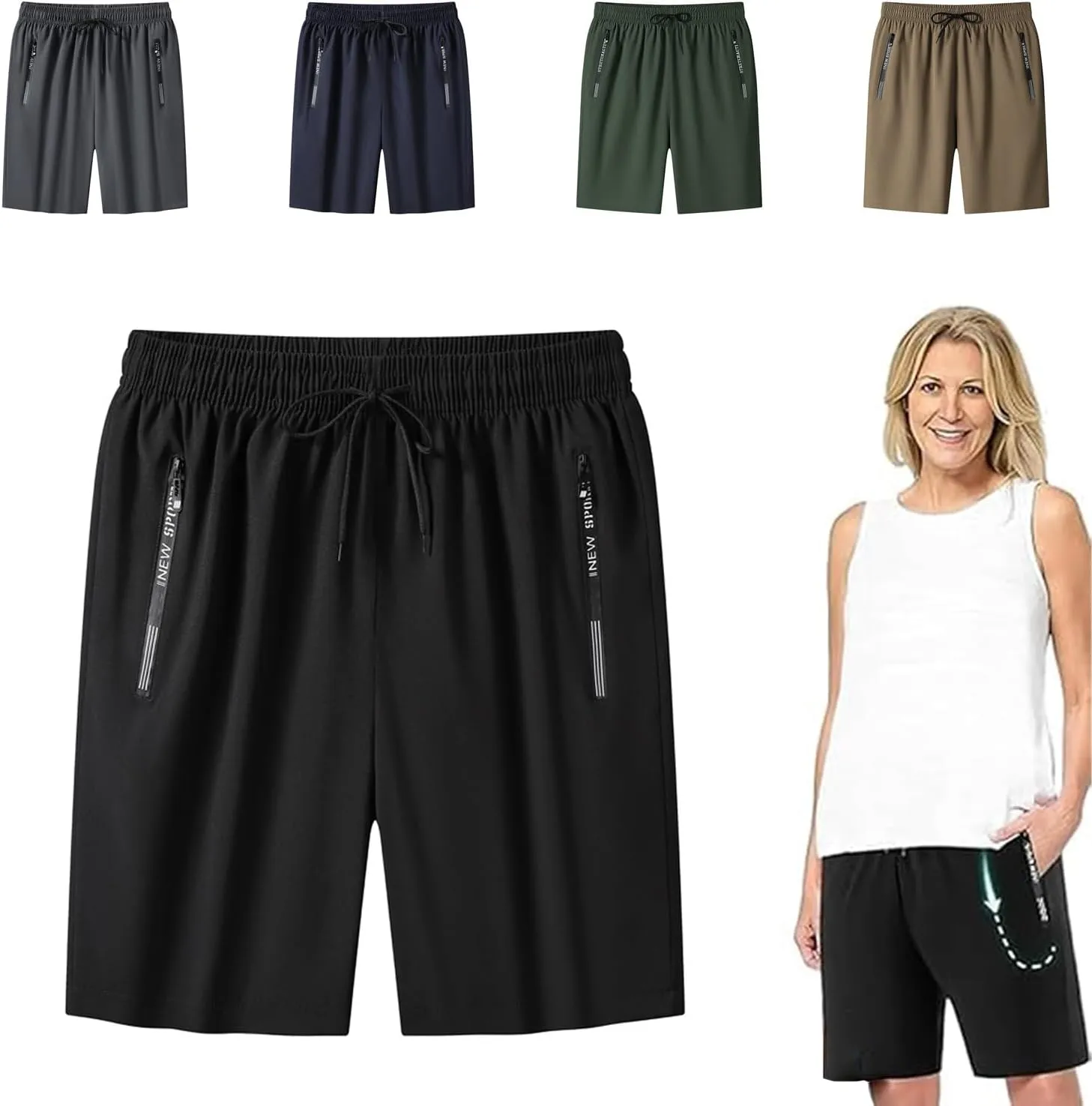 Airyflex Shorts, Icedactive - Women's Ice Silk Quick Drying Stretch Pants, Quick Dry Ice Silk Shorts, All Day Comfort