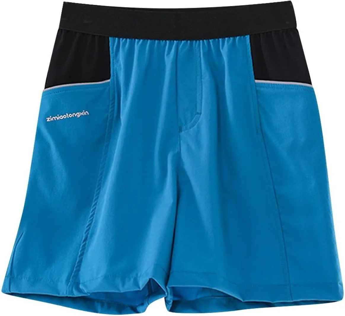 Boy Comfy Running Athletic Shorts Quick Dry Tennis Hiking Gym Sports Short Pants with Pockets Outdoor Trousers