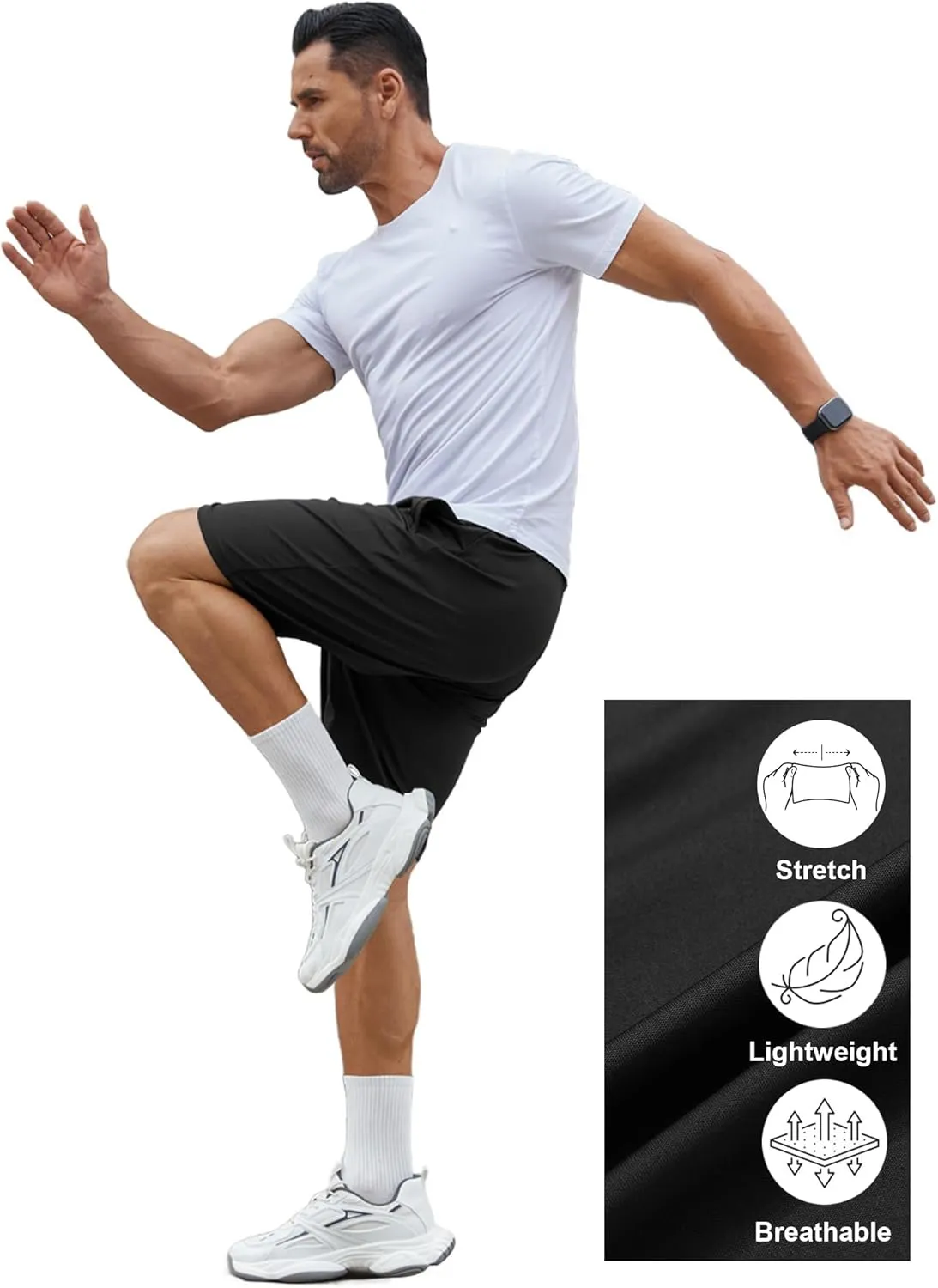 COOFANDY Men's Gym Workout Shorts 7 Inch Stretch Athletic Shorts Lightweight Running Training Short Pants with Pockets