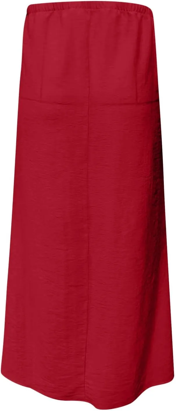 DDAPJ pyju Womens Linen Maxi Skirts Drawstring Waist A Line Skirts Beach Vacation Boho Long Skirt 2025 Summer Casual Outfits