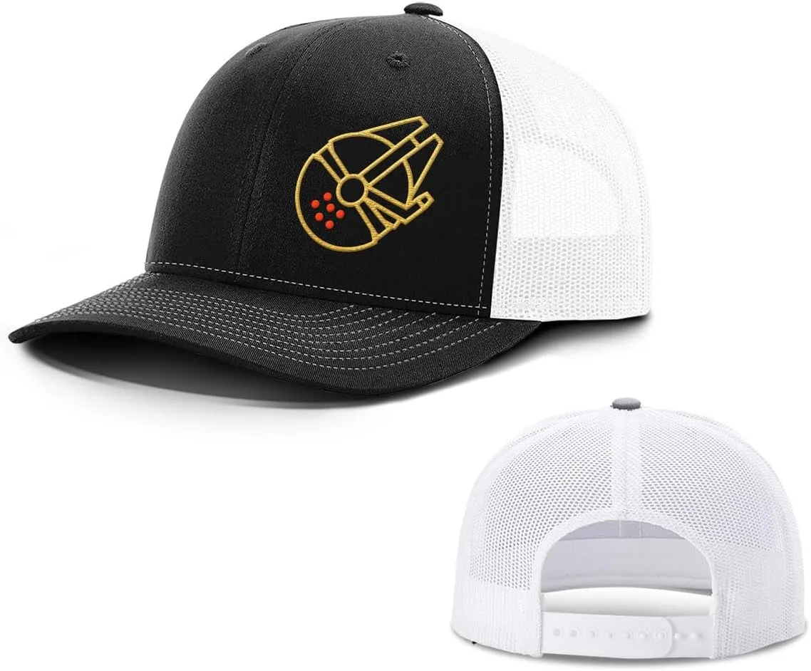 Falcon Outline Back Mesh Hat Casual Wear - Baseball Cap for Mens & Womens Breathable Mesh Adjustable Snapback Strap