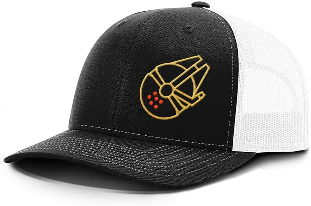 Falcon Outline Back Mesh Hat Casual Wear - Baseball Cap for Mens & Womens Breathable Mesh Adjustable Snapback Strap