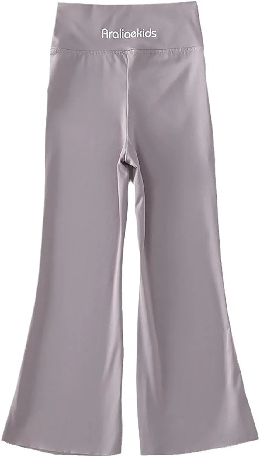 Girls Flare Leggings with Pockets High Waisted Bell Bottoms Yoga Pants Girls Dance Athletic Leggings Stretch Tights