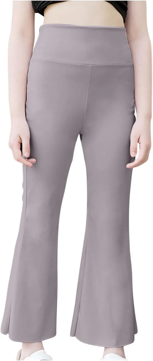 Girls Flare Leggings with Pockets High Waisted Bell Bottoms Yoga Pants Girls Dance Athletic Leggings Stretch Tights