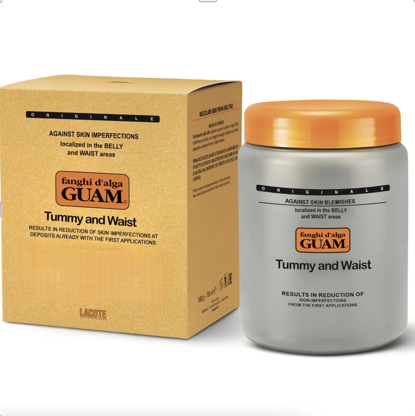 Guam TUMMY & WAIST, Stomach Wrap for Cellulite Reduction, Tighten Loose Belly Skin | Anti-Cellulite Lipo Wraps for Stomach, Seaweed   Caffeine | Cellulite Remover Tummy Wrap, 2.2LB