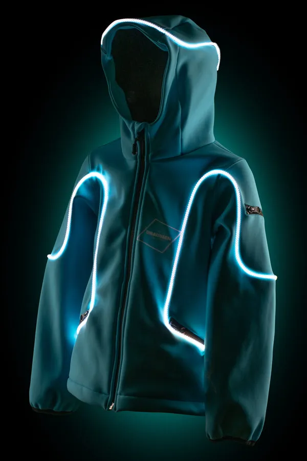 Halo LED Jacke - Softshell, turquoise