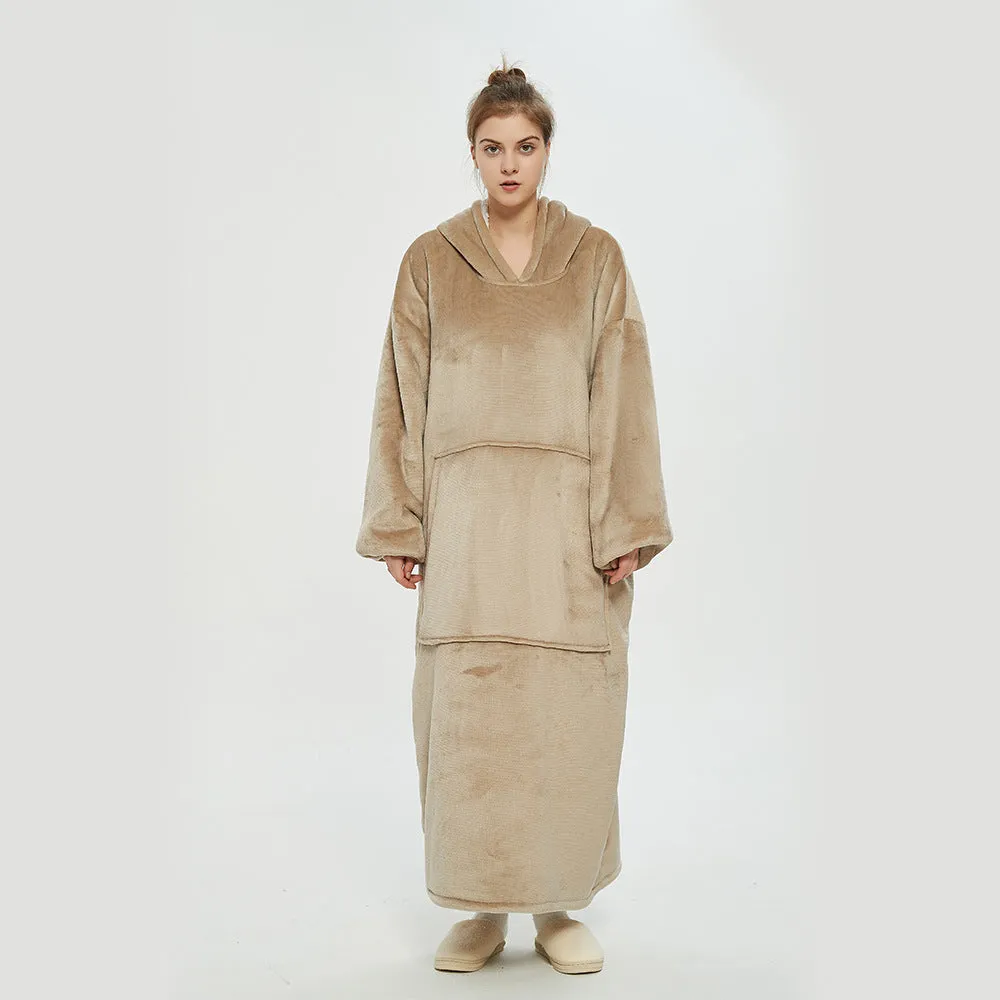 Hoodies Blankets Double-Layer Blanket Sweater for Women Cold Protection in Autumn and Winter Thermal Pajamas