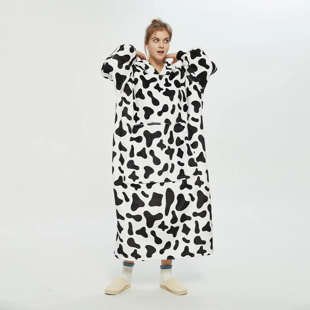 Hoodies Blankets Double-Layer Blanket Sweater for Women Cold Protection in Autumn and Winter Thermal Pajamas