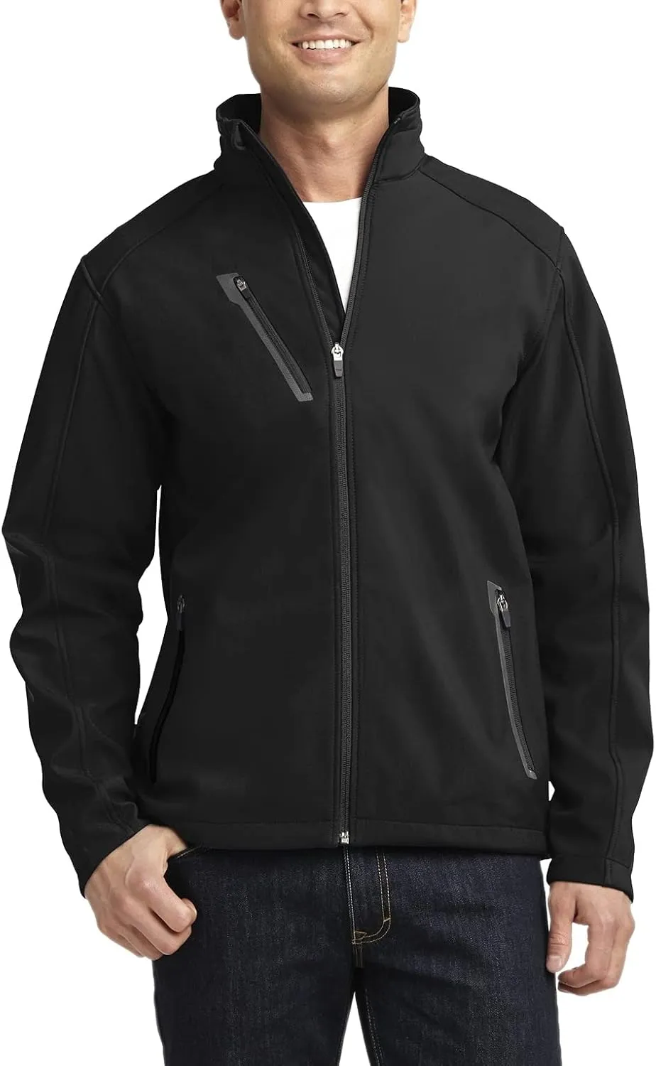 JustBlanks Mens Full-Zip Wind and Water Resistance Jackets Welded Soft Shell Jacket