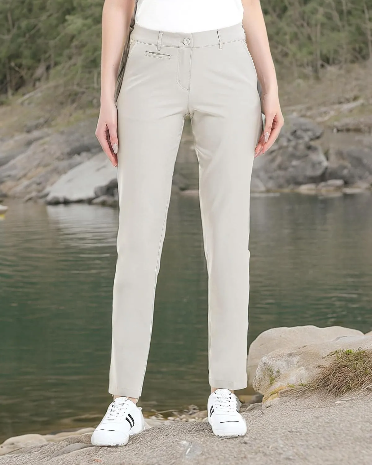 Lesmart Womens Pants Golf Stretch Lightweight Breathable Quick Dry Work Ladies Golf Pants with Pockets