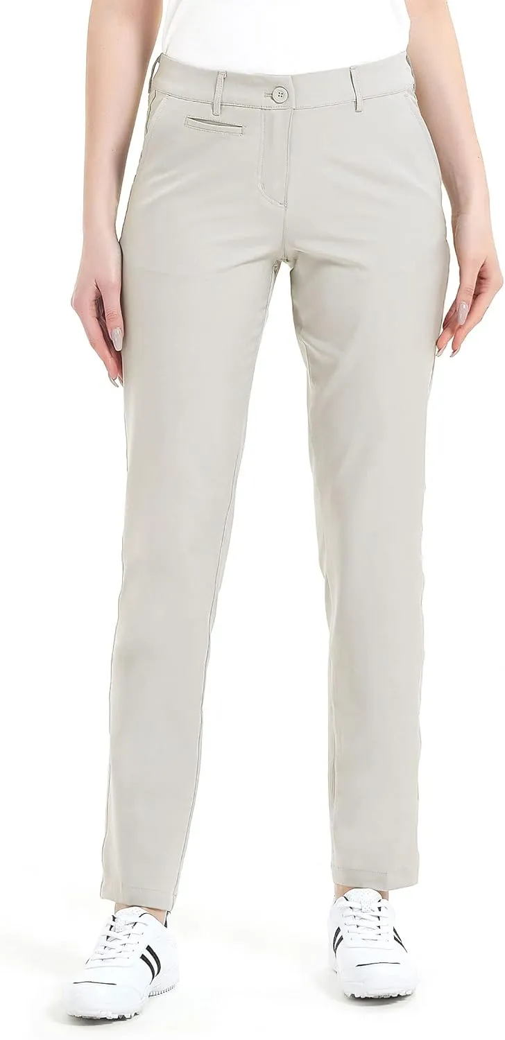 Lesmart Womens Pants Golf Stretch Lightweight Breathable Quick Dry Work Ladies Golf Pants with Pockets