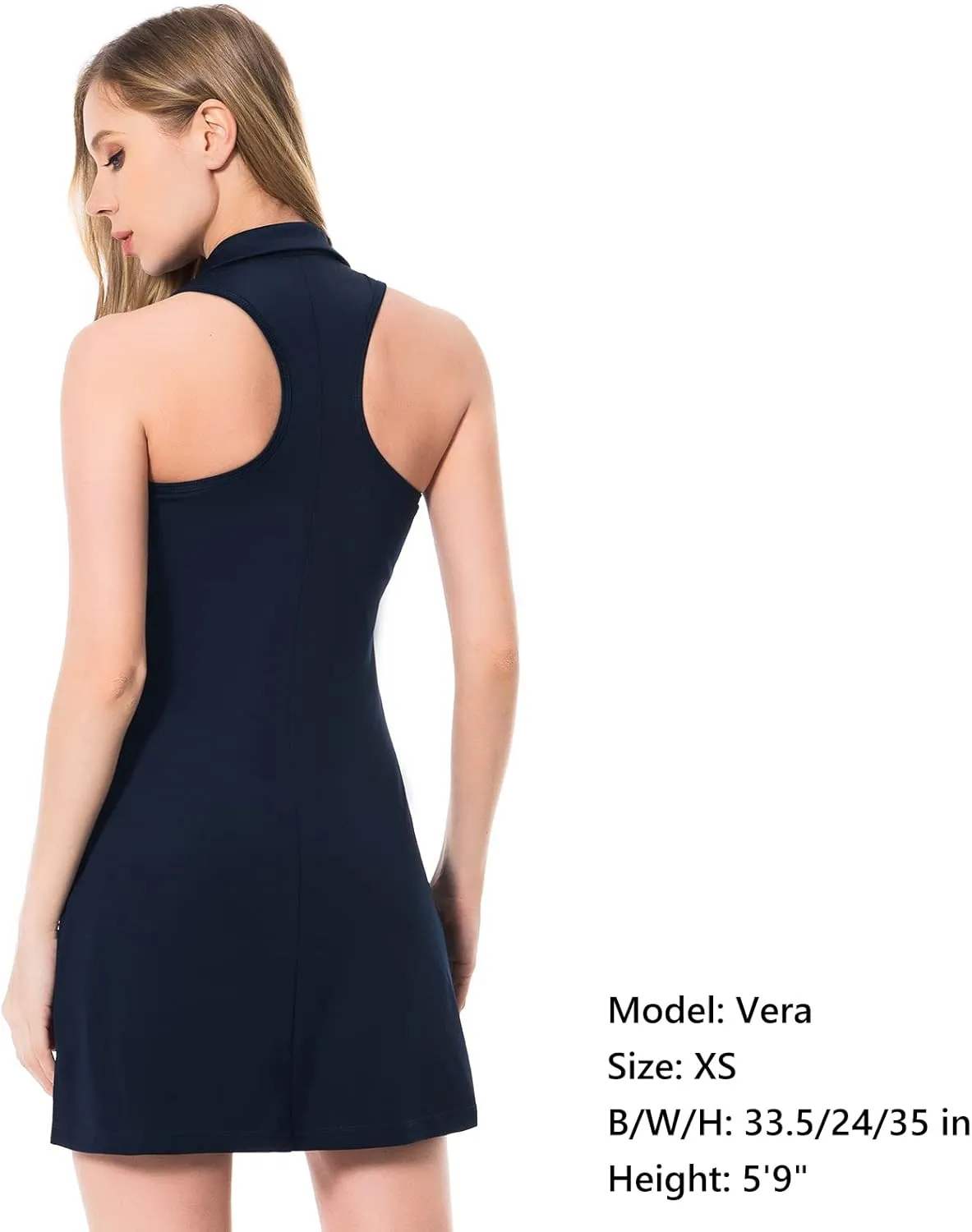Lightbare Women’s Polo Tennis Dress Golf Collar Dresses with Built-in Bra & Detachable Shorts UPF 50  Quick Dry for Exercise