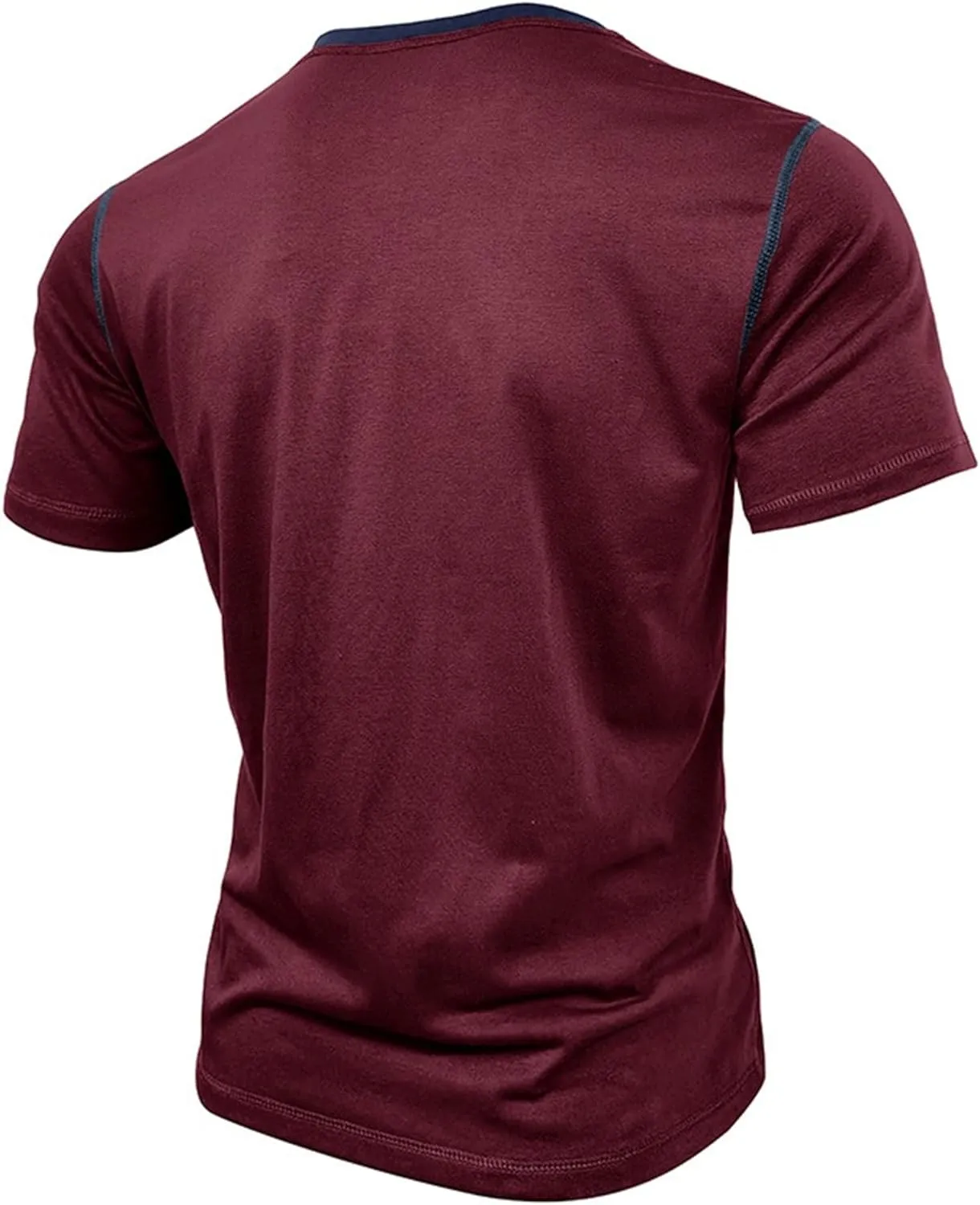 Men's Breathable Front Placket Casual T-Shirts Short Sleeve Regular Fit Solid Tees Comfort Outdoor Summer Tops