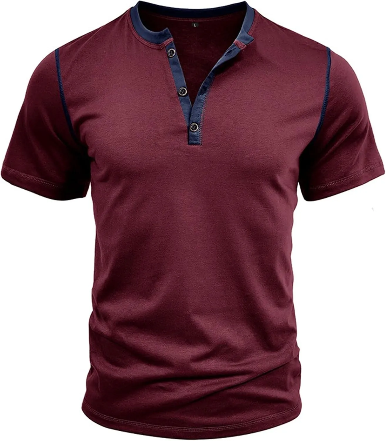 Men's Breathable Front Placket Casual T-Shirts Short Sleeve Regular Fit Solid Tees Comfort Outdoor Summer Tops