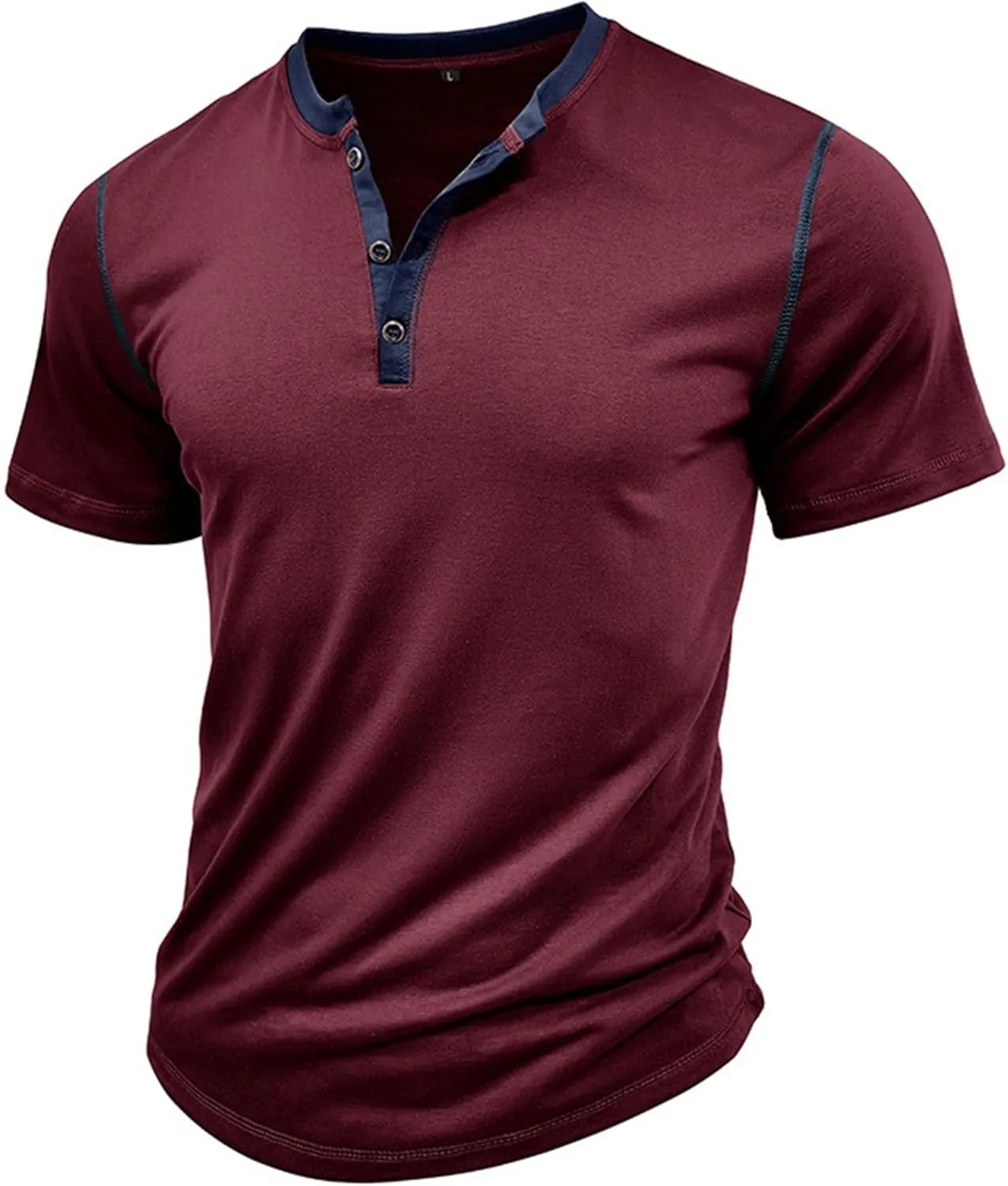 Men's Breathable Front Placket Casual T-Shirts Short Sleeve Regular Fit Solid Tees Comfort Outdoor Summer Tops