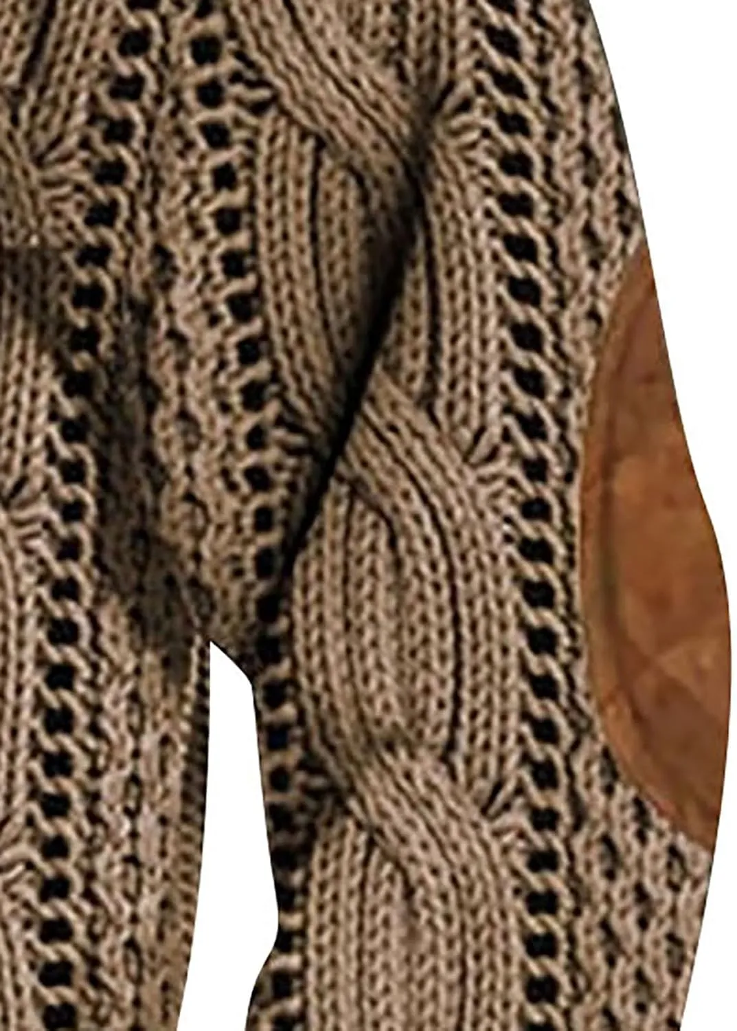 Mens Casual Twist Pattern Pullover Sweatshirts Long Sleeve Cable Knit Sweater Stand Collar Button Up Thermal Pullover