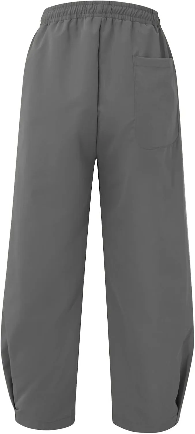 Mens Linen Pants Lightweight Loose and Light Running Workout Gym Track Pants Multi-Pocket Summer Beach Yoga Trousers