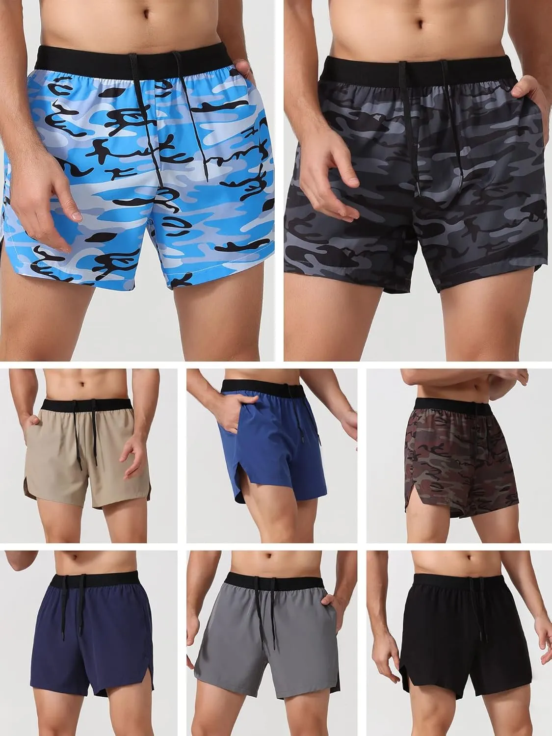 Men's Shorts, Men Sports Shorts with Pockets Tower Loop Quick Dry Basketball Running Cycling Fitness Shorts