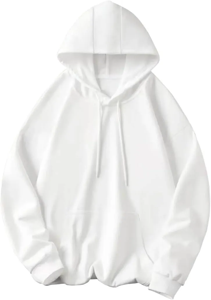 Men's Solid Color Sweatshirt Long Sleeve Pullover Hooded Sweatshirts for Men Soft & Warm Cotton Blend Casual Hoodies