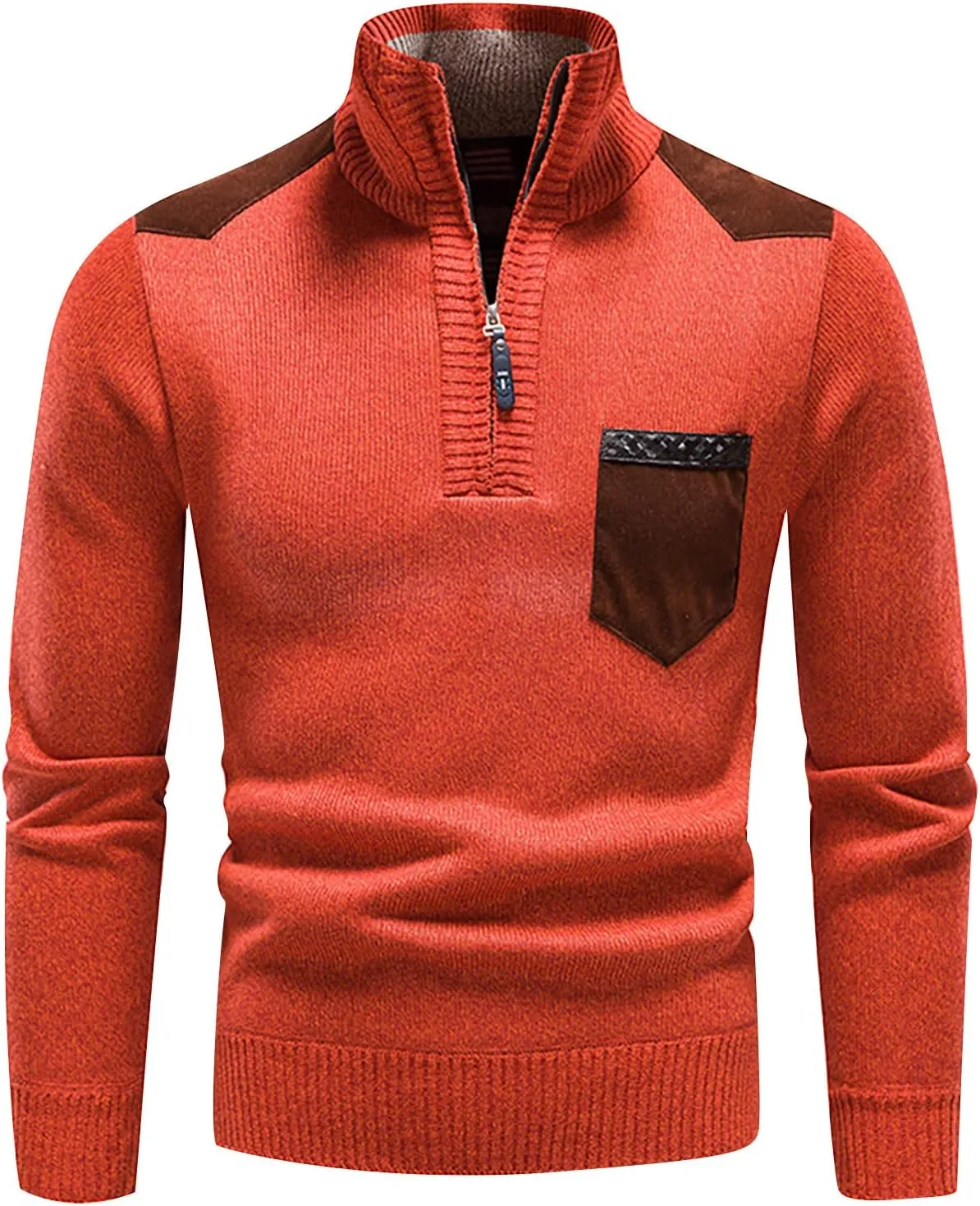 Men's Thermal Hoodie Fashion Long Sleeve Warm Solid Color Hooded Jackets Tops