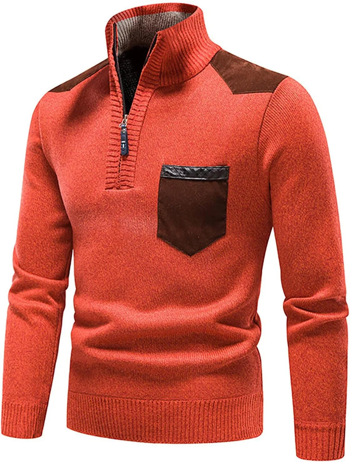 Men's Thermal Hoodie Fashion Long Sleeve Warm Solid Color Hooded Jackets Tops