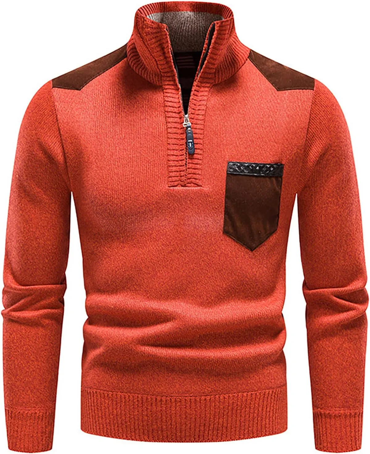 Men's Thermal Hoodie Fashion Long Sleeve Warm Solid Color Hooded Jackets Tops