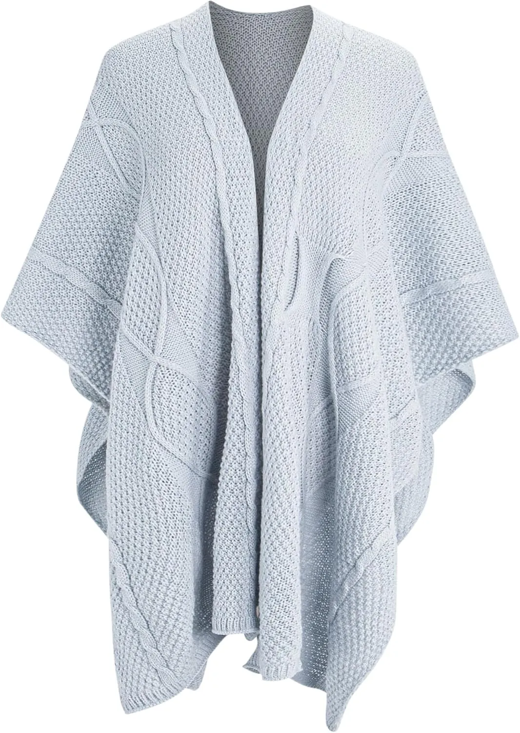 MissShorthair Women's Lightweight Knitted Shawl Thin Breathable Wrap for Outdoor Travel Spring, Poncho Daily Use, Office