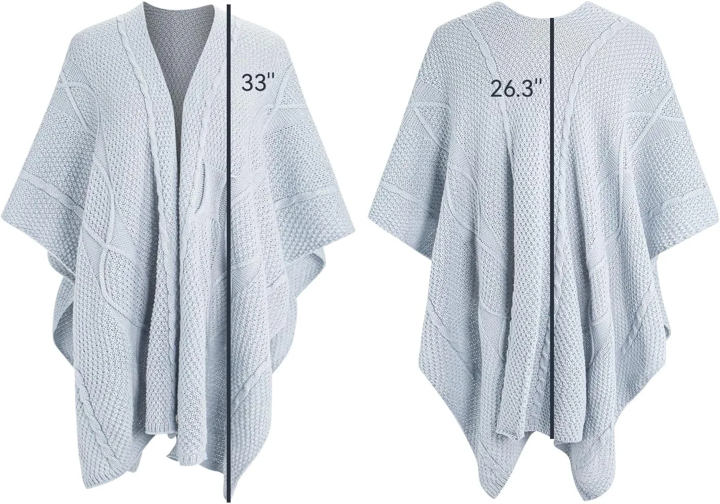 MissShorthair Women's Lightweight Knitted Shawl Thin Breathable Wrap for Outdoor Travel Spring, Poncho Daily Use, Office