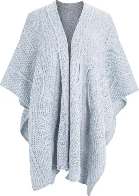 MissShorthair Women's Lightweight Knitted Shawl Thin Breathable Wrap for Outdoor Travel Spring, Poncho Daily Use, Office
