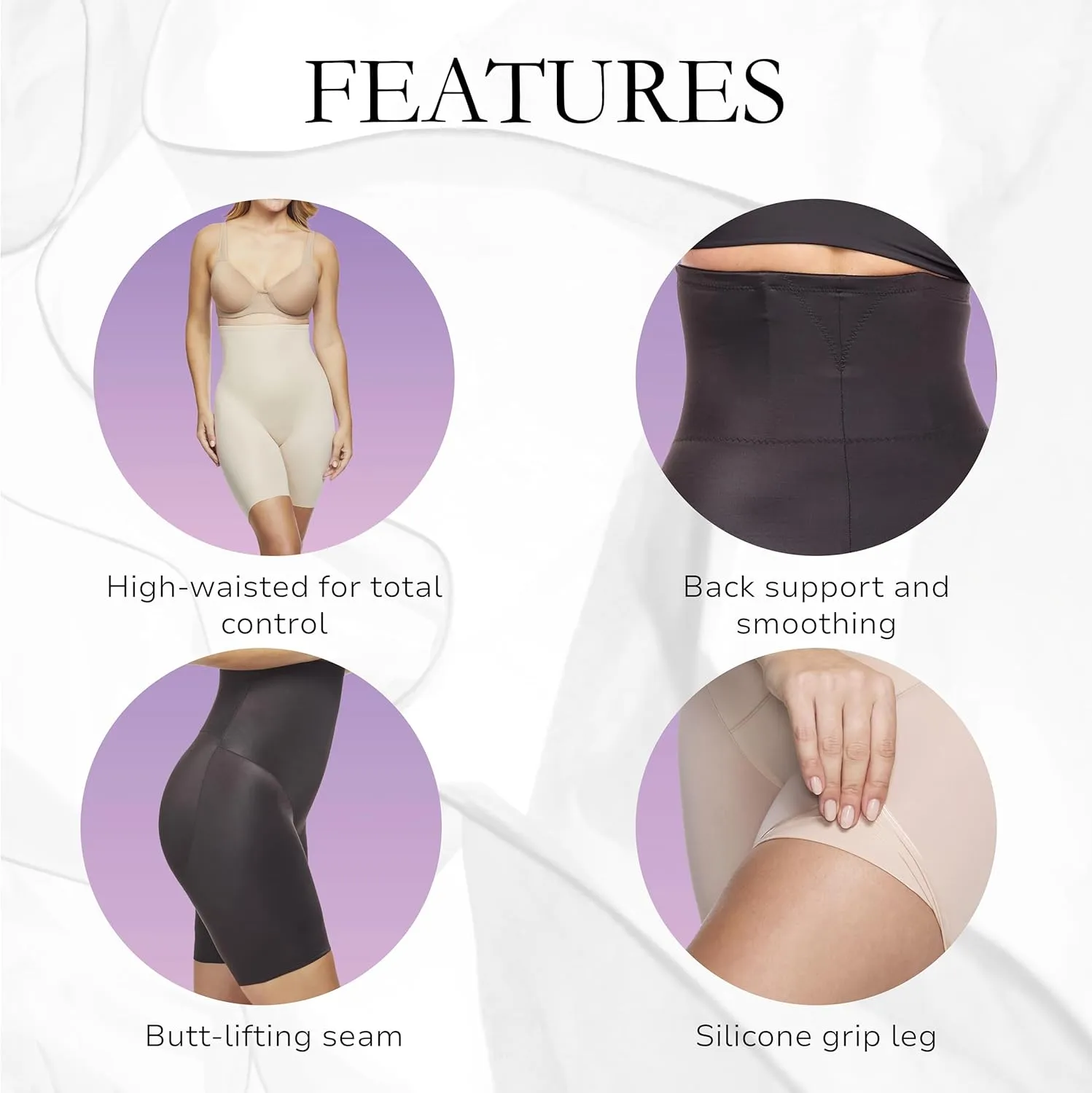 Naomi and Nicole Women's Back Magic Firm Control Hi Waist Thigh Slimmer Shapewear