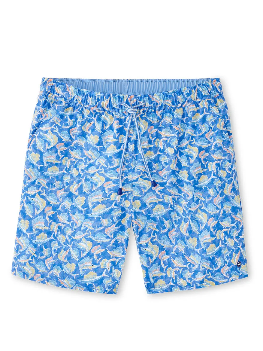 Peter Millar Tackle The Day Swim Trunk in Marina Blue