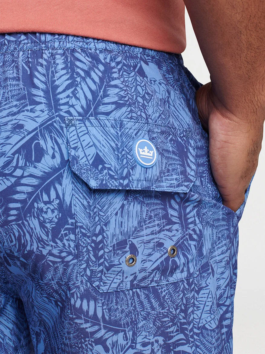 Peter Millar Tropicrazy Swim Trunk in Atlantic Blue