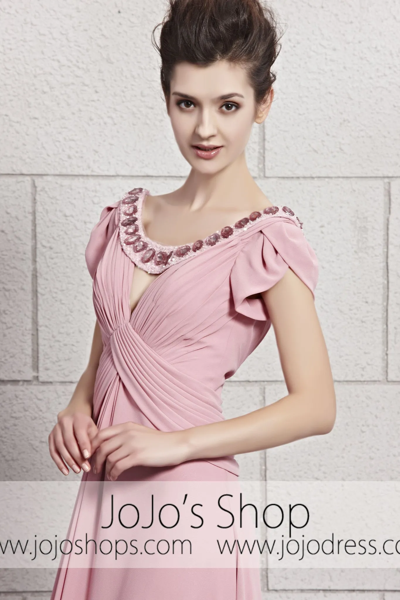 Pink Scoop Neck Low Back Prom Graduation Evening Cocktail Dress CX830093