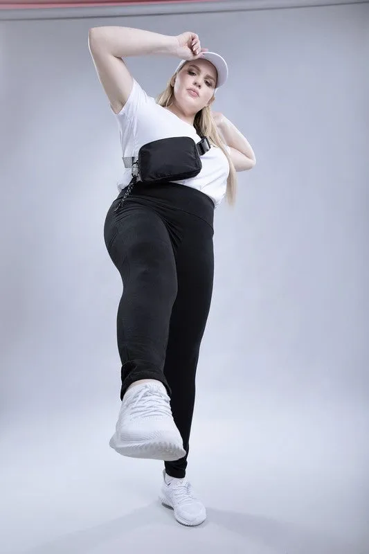 Plus Cotton Leggings with Pockets