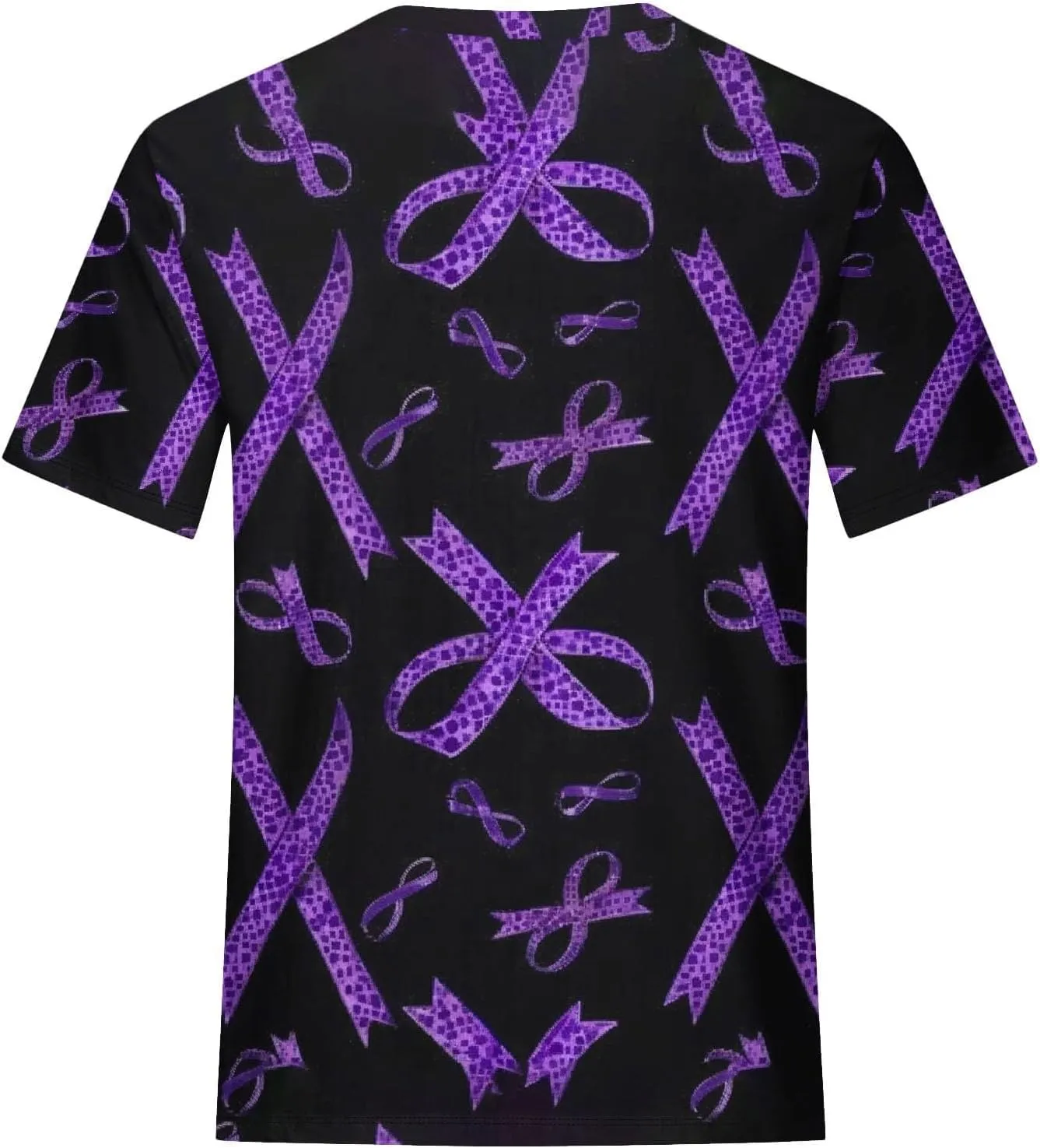 Purple Alzheimers Awareness Shirts Women Summer Floral Print Tops Soft O Neck Short Sleeve Lightweight Breathable Tee