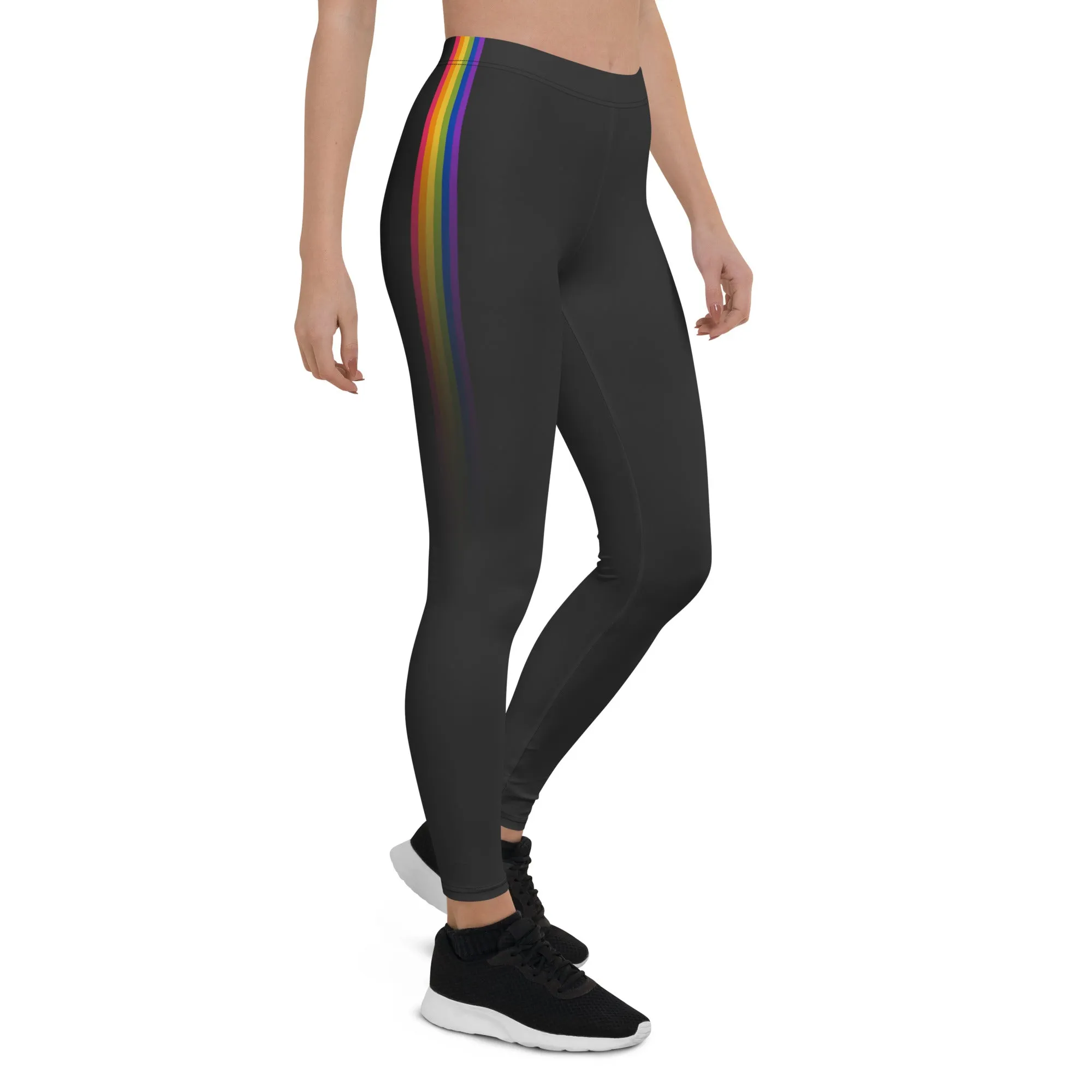 Rainbow Pride Fade Black Leggings