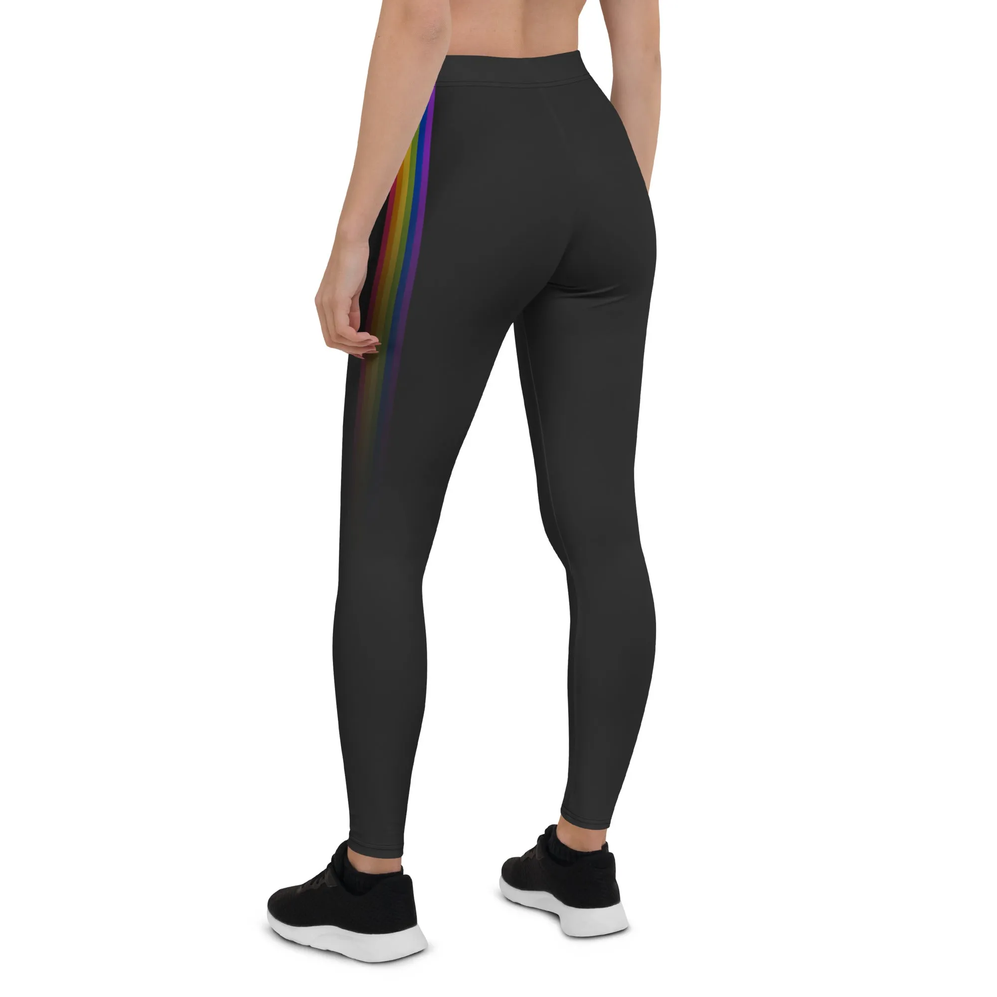 Rainbow Pride Fade Black Leggings