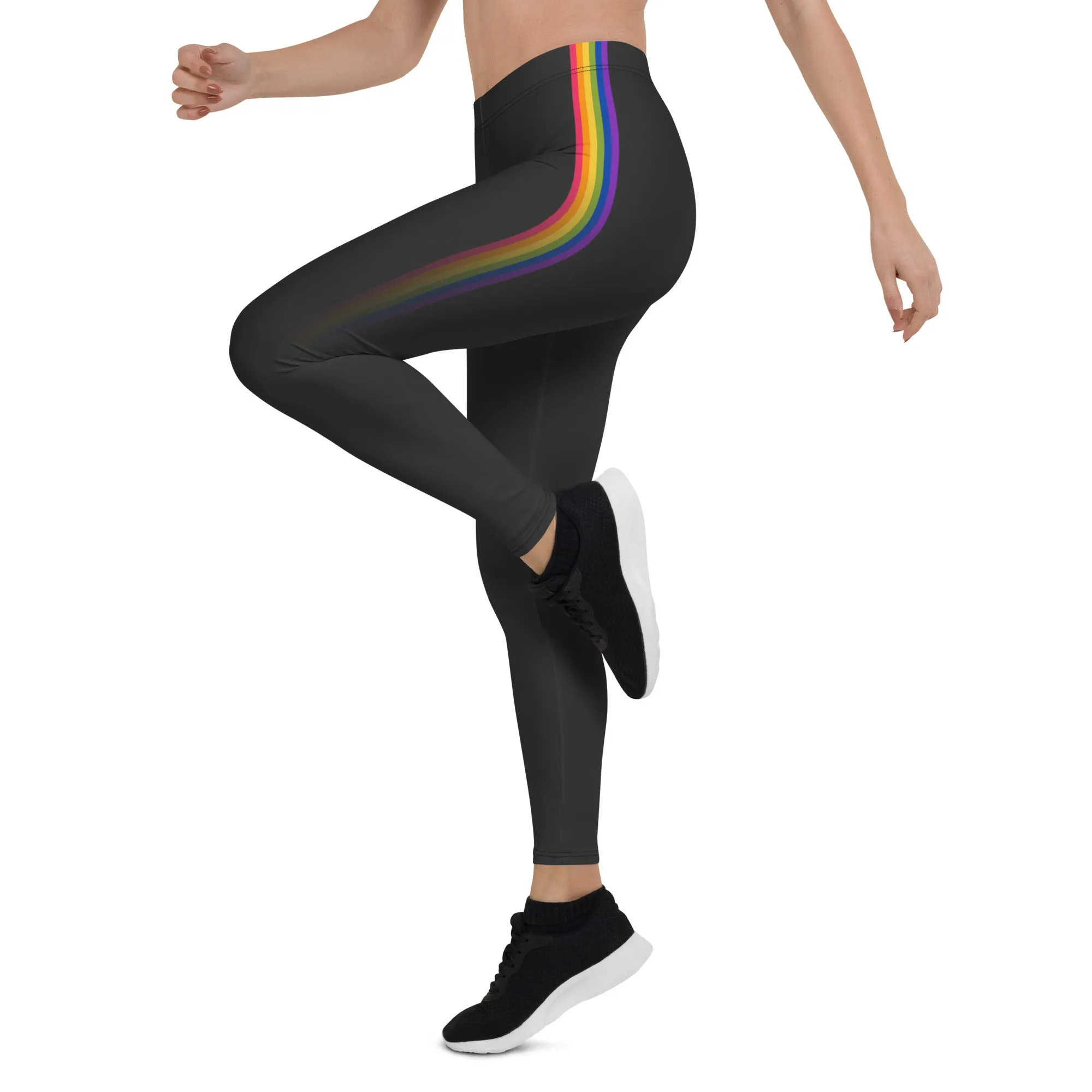 Rainbow Pride Fade Black Leggings