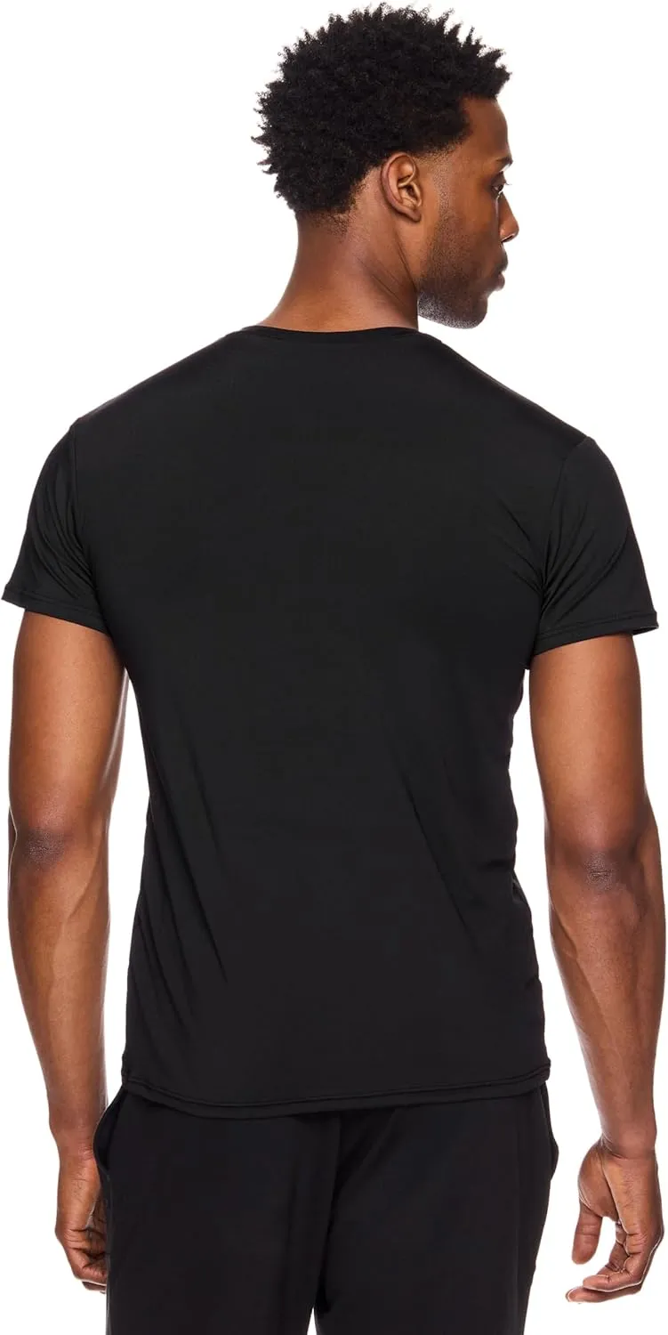 RBX Active Men's V-Neck Undershirts, Short Sleeve Soft and Breathable 2-Pack Moisture Wicking T-Shirts for Men