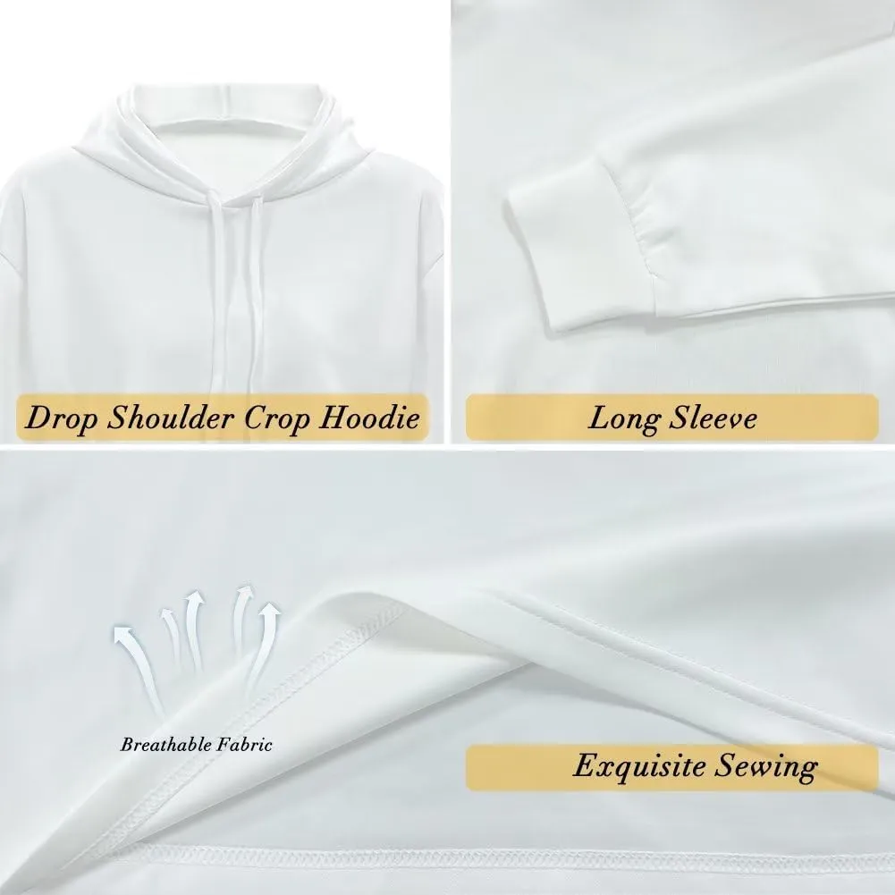 Short Hoodies Sweatshirts Fleece Hooded Pullover Tops Sweaters Casual Comfy Fall Fashion Outfits Clothes