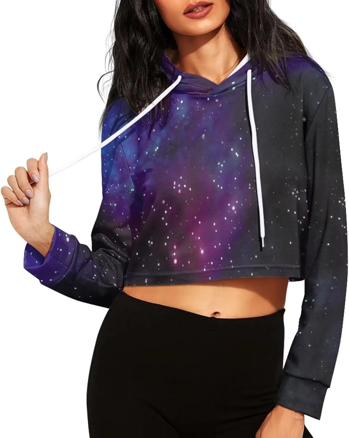 Short Hoodies Sweatshirts Fleece Hooded Pullover Tops Sweaters Casual Comfy Fall Fashion Outfits Clothes