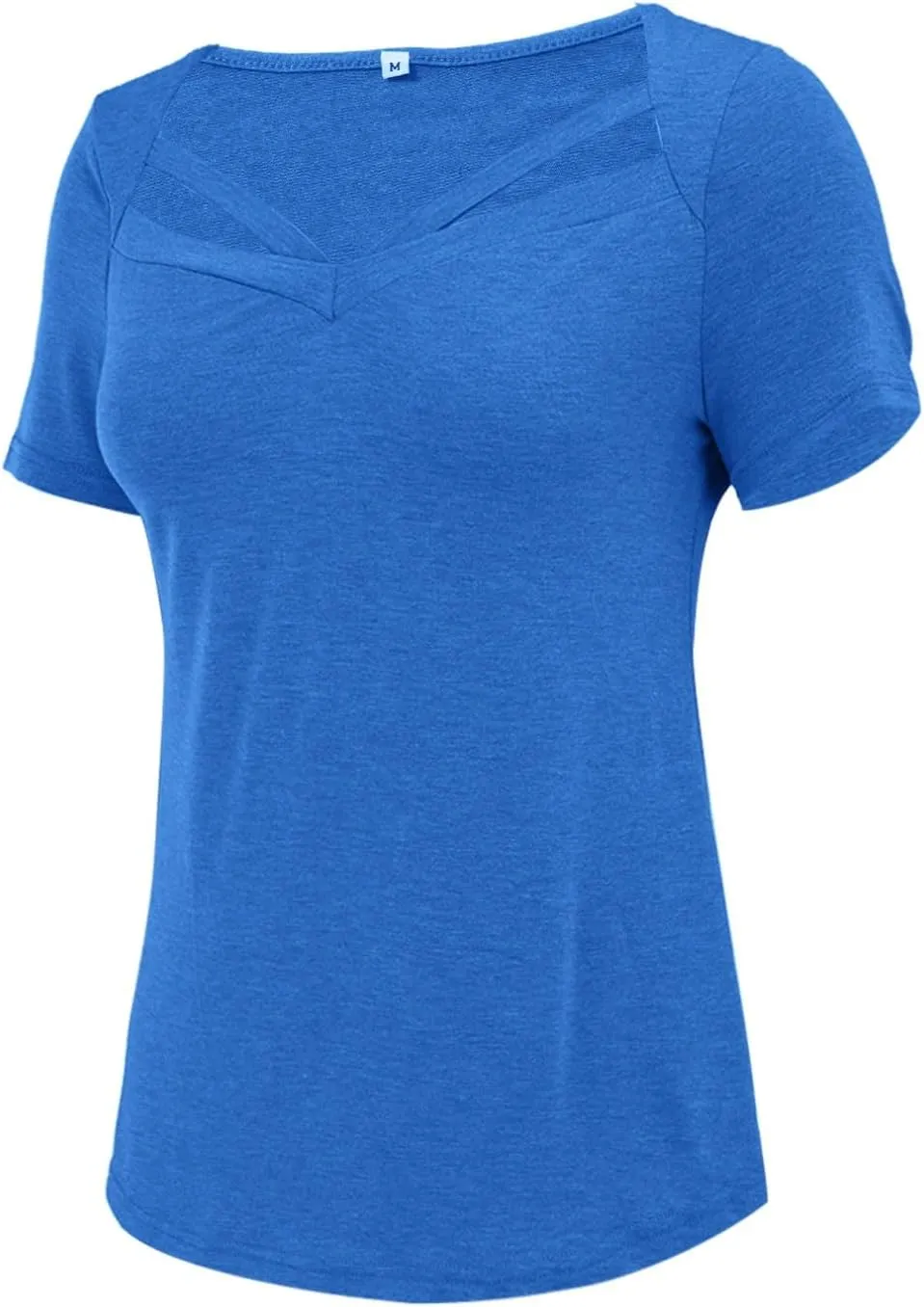 Short Sleeve Shirts for Women Vneck Hollow Crossed Solid Color Tshirts Casual Fashion Breathable Comfy Vacation Tees