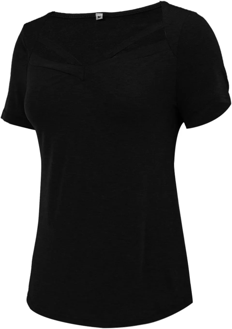 Short Sleeve Shirts for Women Vneck Hollow Crossed Solid Color Tshirts Casual Fashion Breathable Comfy Vacation Tees