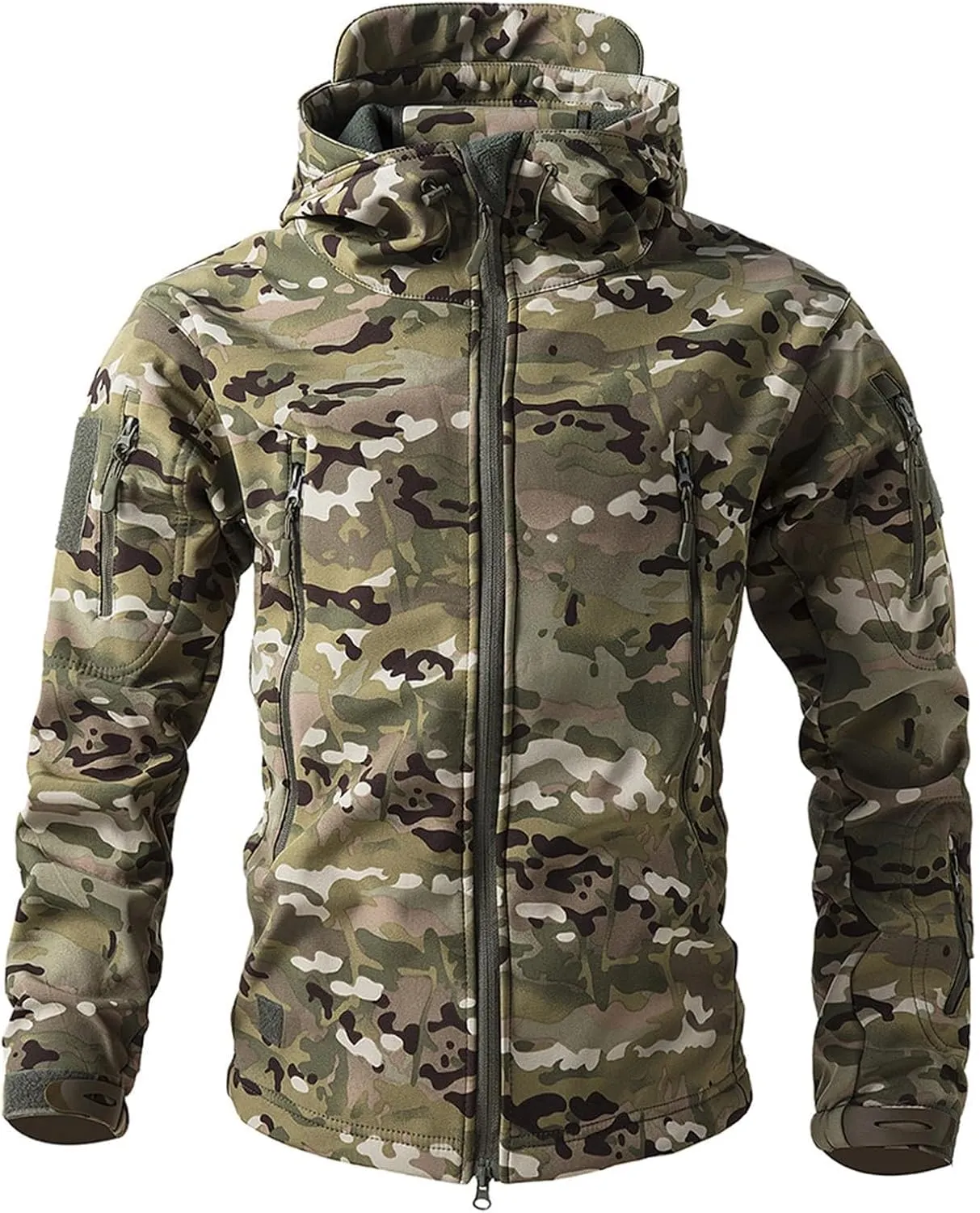 Tactical Hoodie for Men Softshell Fleece Lined Jacket Insulated Thermal Military Jacket Waterproof Warm Coat Tops